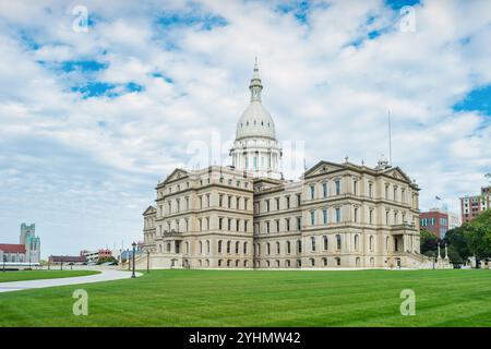 Sede del governo dello stato del Michigan nel centro di Lansing, Michigan, Stati Uniti. Foto Stock