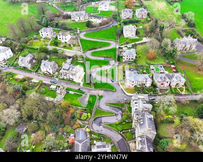 Vista aerea dall'alto dell'isola di Bute di Rothesay Foto Stock