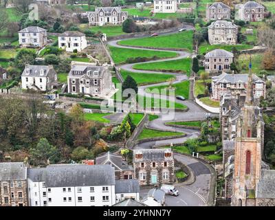 Vista aerea dall'alto dell'isola di Bute di Rothesay Foto Stock