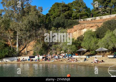 Riviera di Atene, spiaggia di vouliagmani Foto Stock