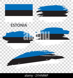 Serie di bandiere dell'Estonia Illustrazione Vettoriale