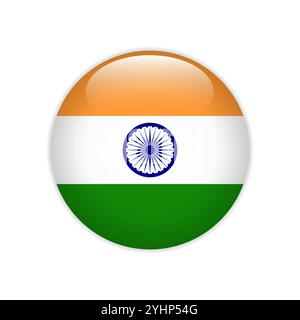 Pulsante di attivazione della bandiera India Illustrazione Vettoriale