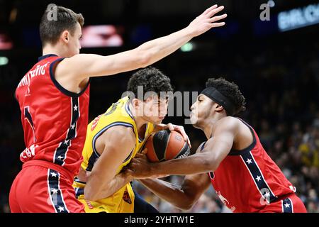 Berlino, Germania. 12 novembre 2024. Gabriele Procida (ALBA Berlin, #1) GER, ALBA Berlin gegen EA7 Emporio Armani Milano, basket, EuroLeague, Saison 2024/2025, 9. Spieltag, 12.11.2024 foto: Eibner-Pressefoto/Ryan Sleiman credito: dpa/Alamy Live News Foto Stock