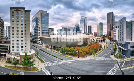 NASCAR Hall of Fame a Charlotte - veduta aerea - CHARLOTTE, NC - 27 OTTOBRE 2024 Foto Stock