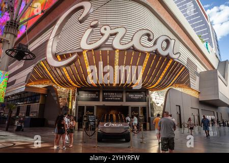 LAS VEGAS, 21 AGOSTO 2024: Ingresso al circa Resort & Casino nel centro di Las Vegas, Nevada, che presenta un'architettura moderna e l'aggiunta più recente Foto Stock