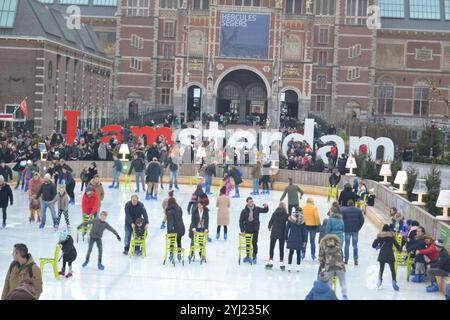 I insegna Amsterdam al Rijks Museum Amsterdam Paesi Bassi Foto Stock