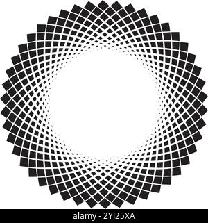 Spirale circolare monocromatica astratta Illustrazione Vettoriale