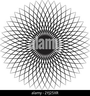 Spirale circolare monocromatica astratta Illustrazione Vettoriale