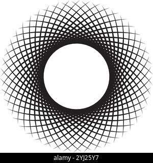 Spirale circolare monocromatica astratta Illustrazione Vettoriale