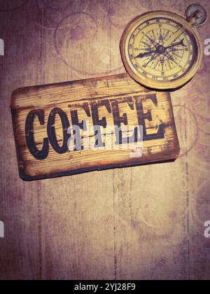 Sfondo beige con il simbolo „Coffee Foto Stock