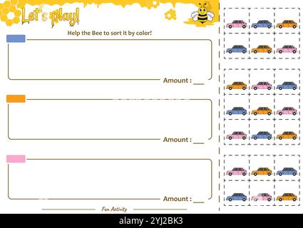 Il gioco di smistamento aiuta i Bee a sistemarlo Illustrazione Vettoriale