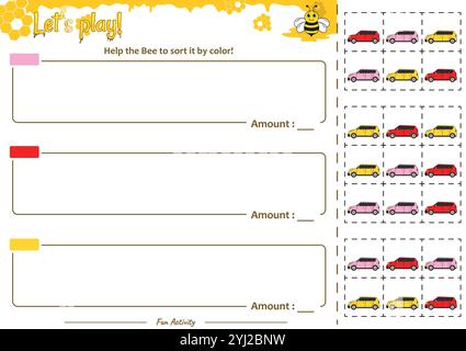 Il gioco di smistamento aiuta i Bee a sistemarlo Illustrazione Vettoriale