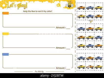 Il gioco di smistamento aiuta i Bee a sistemarlo Illustrazione Vettoriale