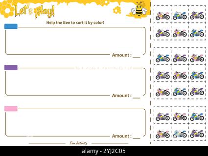 Il gioco di smistamento aiuta i Bee a sistemarlo Illustrazione Vettoriale