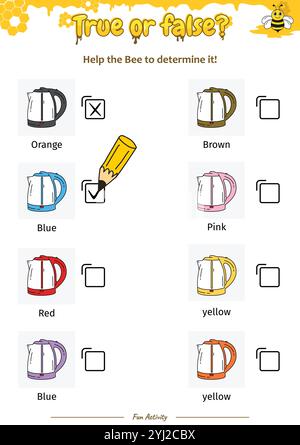 Vero o falso aiuta l'ape a determinarlo Illustrazione Vettoriale