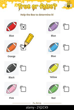 Vero o falso aiuta l'ape a determinarlo Illustrazione Vettoriale