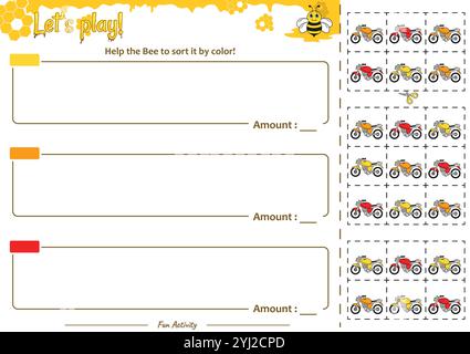 Il gioco di smistamento aiuta i Bee a sistemarlo Illustrazione Vettoriale