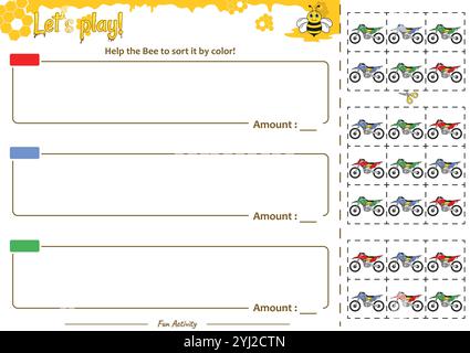 Il gioco di smistamento aiuta i Bee a sistemarlo Illustrazione Vettoriale