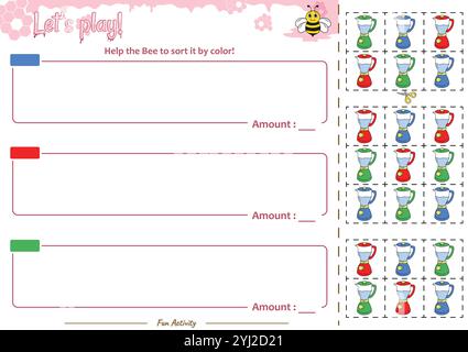 Il gioco di smistamento aiuta i Bee a sistemarlo Illustrazione Vettoriale
