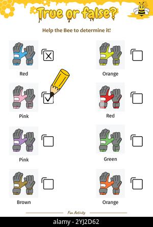 Vero o falso aiuta l'ape a determinarlo Illustrazione Vettoriale