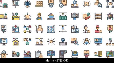 Raccolta di icone vettoriali di alta qualità con traccia modificabile. Ideale per progetti professionali e creativi. Illustrazione Vettoriale