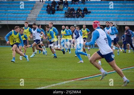 Marcoussis, Francia. 12 novembre 2024. Allenamento della squadra di rugby francese presso il centro nazionale di rugby Marcoussis (Essonne) per la partita contro la nuova Zelanda di sabato 16 novembre allo Stade de France, nell'ambito delle Autumn Nations Series 2024. Marcoussis National Rugby Center, Francia, il 12 novembre 2024. Foto di Jean Pierre Nguyen Van hai Barbier/ABACAPRESS. COM credito: Abaca Press/Alamy Live News Foto Stock