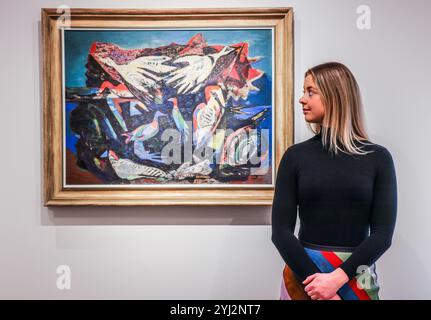 Christies London 13 Nov 2024 Eileen Agar, tutti gli uccelli rendono omaggio al PhoenixEstimate GBP 20.000 - GBP 30.000Offered come parte della Private Collection of Mary and Alan Hobart, la vendita si svolgerà alle 13:00 del 19 novembre 2024 presso Christies London /Paul Quezada-Neiman/Alamy Live News Credit: Paul Quezada-Neiman/Alamy Live News Foto Stock