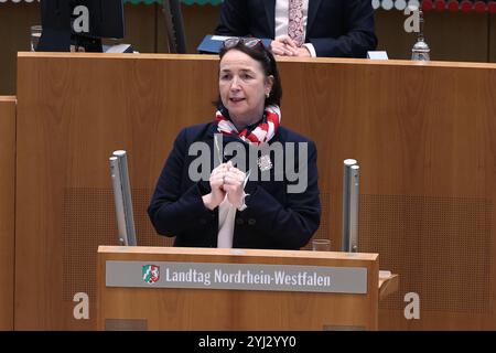 Duesseldorf, Germania. 13 novembre 2024. Angela Freimuth (FDP) interviene durante la sessione plenaria del parlamento dello stato della Renania settentrionale-Vestfalia. Crediti: David Young/dpa/Alamy Live News Foto Stock