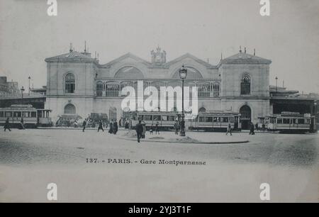 Foto d'epoca di Parigi, Gare Montparnasse. Francia. 1903 Foto Stock