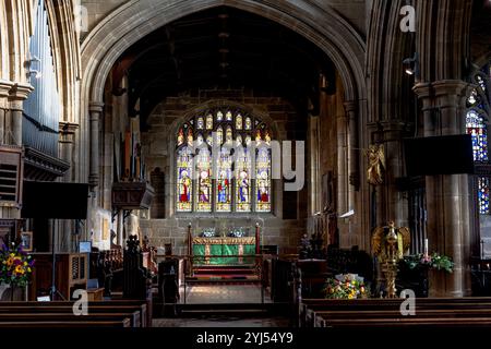 Chiesa di Santa Maria del XV secolo a Thirsk, nel North Yorkshire Foto Stock