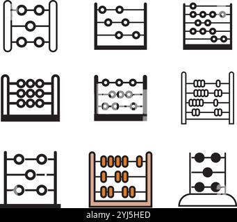 Illustrazione icona Abacus Logo Design Illustrazione Vettoriale