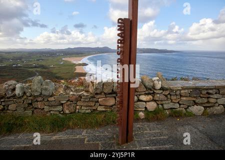 sezione di ballymastocker e punto panoramico di wild atlantic way, contea di donegal, repubblica d'irlanda Foto Stock