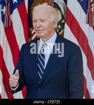 WASHINGTON, DC, USA - 7 NOVEMBRE 2024: Il presidente Joe Biden si rivolge alla Nazione per le elezioni del 2024. ***SOLO PER USO EDITORIALE*** Foto Stock