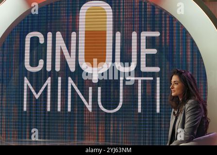 Roma, episodio di "5 minuti" in onda su Raiuno nella foto: Chiara Tramontano, sorella di Giulia Tramontano uccisa da Alessandro Impagnatiello, ospite di 5 minuti Foto Stock