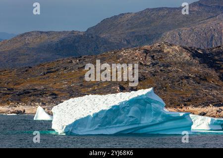 Iceberg, Qaqortog, municipalità di Kujalleq, Groenlandia, Regno di Danimarca Foto Stock