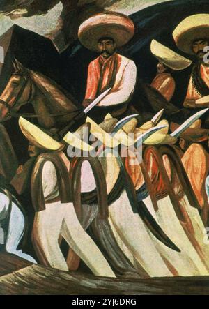 Scuola messicana. Zapatisti (dettaglio). 1931. Affresco. Madrid, museo Reina Sofia. AUTORE: JOSE CLEMENTE OROZCO. UBICAZIONE: MUSEO REINA SOFIA-PINTURA. MADRID. SPAGNA. Foto Stock