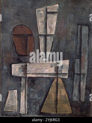 Scuola di spagnolo. Forme astratte metafisiche. Formas abstractas metafisicas. 1930. Olio su tela. AUTORE: JOAQUIN TORRES-GARCIA. Foto Stock