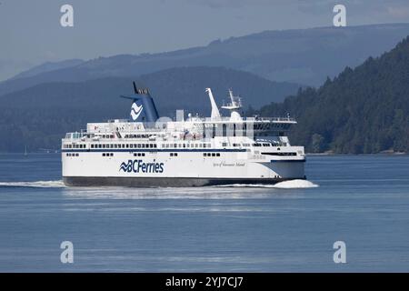 BC Ferries spediscono con Active Pass BC Foto Stock