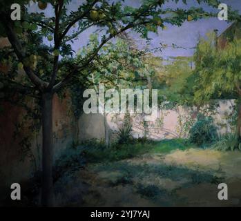 "Giardino in giugno", 1977, olio su tela, 82 x 94 cm. Autore: MARIA MORENO BLASCO (1933-2020). Luogo: RITIRO PRIVATO. MADRID. SPAGNA. Foto Stock