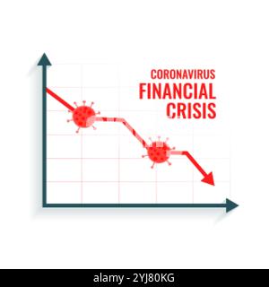 coronavirus spaventa il contesto di crisi di caduta del mercato globale Illustrazione Vettoriale