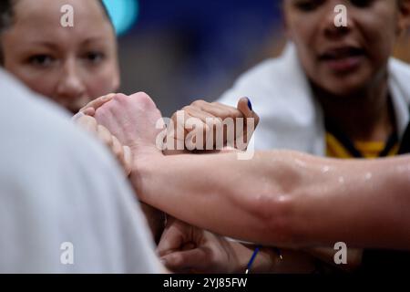 Kiev, Ucraina. 10 novembre 2024. Kiev, Ucraina 10 novembre 2024 durante un time out nelle qualificazioni FIBA Womens Eurobasket 2025-Ukraine-Serbia-Rimi Olympic Centre di riga, Lettonia (KUBANOV PAVLO UKR/SPP) crediti: SPP Sport Press Photo. /Alamy Live News Foto Stock