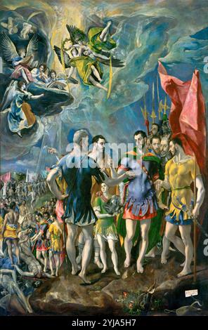 El Greco / 'il Martirio di San Maurizio', 1580-1582, olio su tela, 448 x 301 cm. Museo: Real Monasterio de San Lorenzo de El Escorial, MADRID, SPAGNA. SAINT MAURICE. Foto Stock