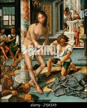 Pieter Coecke van Aelst / "Cristo sulla colonna della tortura", olio su legno. Museo: Museo de Santa Cruz, Toledo. GESÙ. Foto Stock