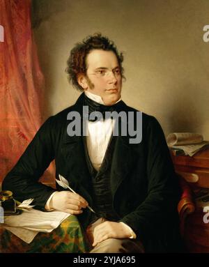 Franz Schubert, ca. 1825, olio su tela. Museo: Museen der Stadt, VIENA, AUSTRIA. Autore: AUGUSTE RIEDER. Foto Stock