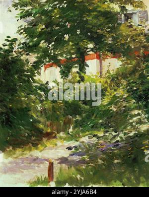 Édouard Manet / 'A Corner of the Garden in Rueil', 1882, olio su tela, 61 x 50 cm. Museo: Musee Des Beaux Arts, DIGIONE, Francia. Foto Stock