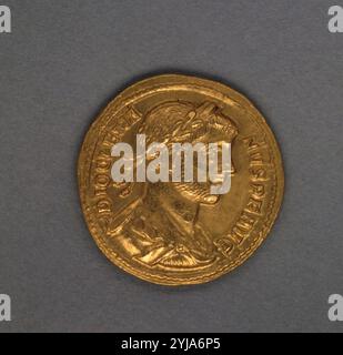 Imperatore romano Diocleziano 245-316 d.c. Oro aureo coin 284-194 d.c. Foto Stock