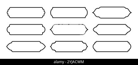 Set di cornici islamiche. Architettura araba. Collezione di archi in stile orientale. Illustrazione vettoriale isolata su sfondo bianco Illustrazione Vettoriale
