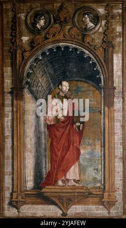 Pedro Berruguete / "Saint Paul", 1493-1499, Scuola spagnola, Tempera su tela, 350 cm x 206 cm, P00123. MUSEO: MUSEO DEL PRADO, MADRID, SPAGNA. SAN PABLO. Foto Stock