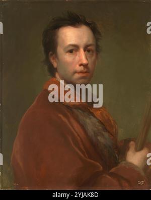 Anton Rafael Mengs / "Autoritratto", 1761-1765, Scuola tedesca, olio su pannello, 63 cm x 50 cm, P02197. MUSEO: MUSEO DEL PRADO, MADRID, SPAGNA. AUTORE: ANTON RAPHAEL MENGS. Foto Stock