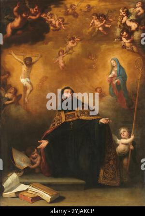 Bartolomé Esteban Murillo / 'San Agustín entre Cristo y la Virgen', 1663-1664, Scuola spagnola, olio su tela, 274 cm x 195 cm, P00980. MUSEO: MUSEO DEL PRADO, MADRID, SPAGNA. Foto Stock